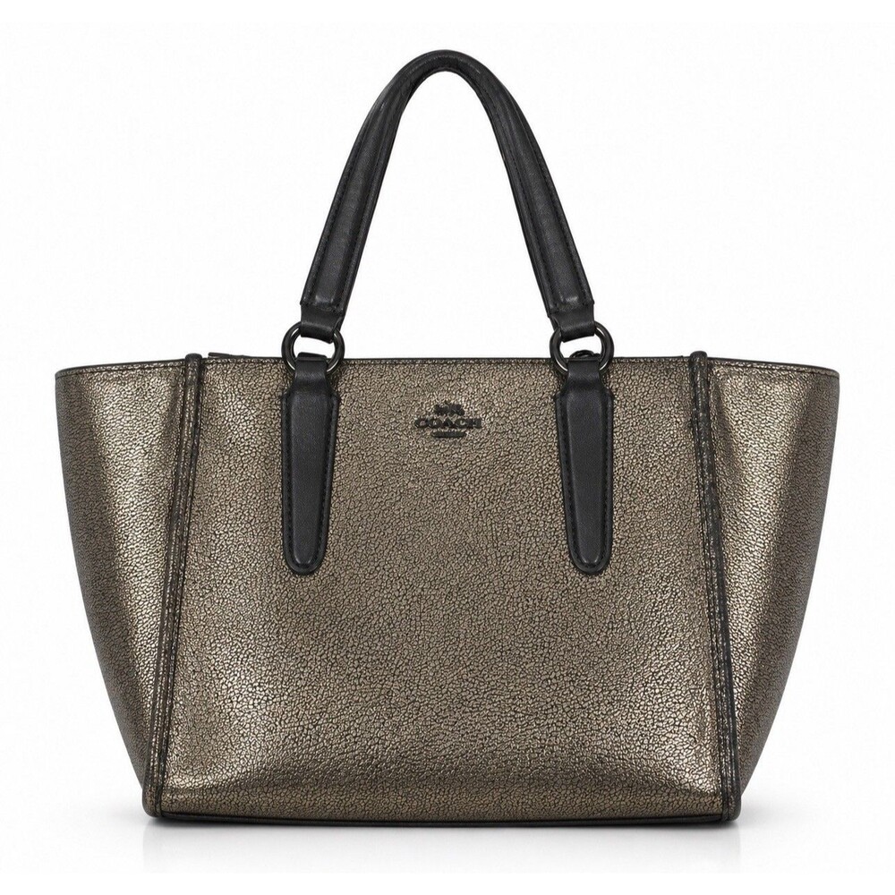 Coach Crosbody Bag Mini Carryall in Metallic Leather Handbag Party Colorblock - Picture 1 of 16